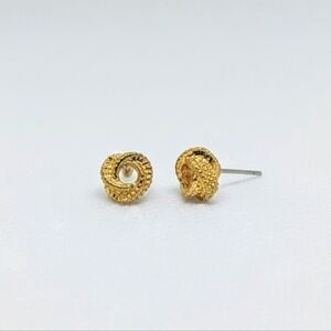 Classic Gold Textured Knot Stud Earrings